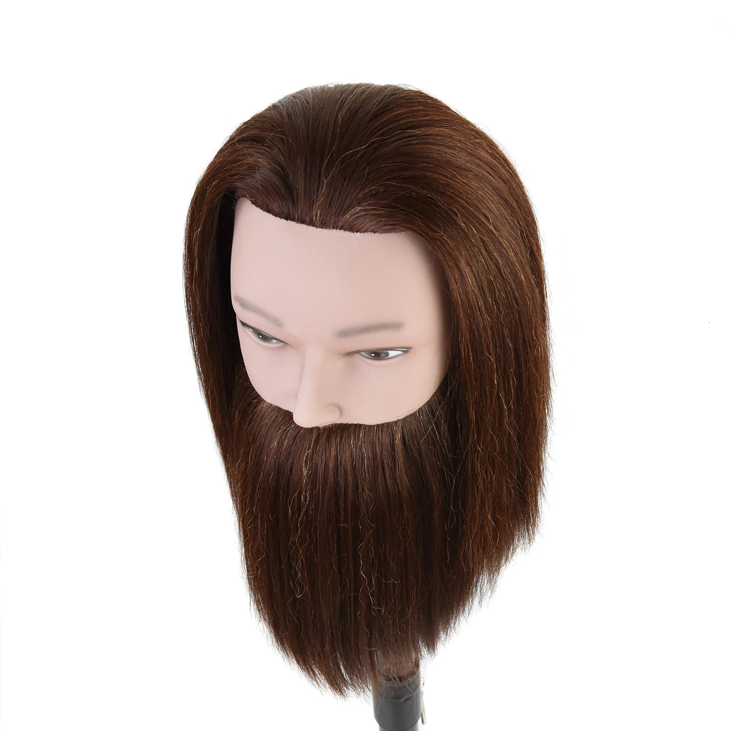 14inches Mannequin Head Training Male Human Hair with Beard Hairdresser Practice Doll Head for Hairstyles 250114
