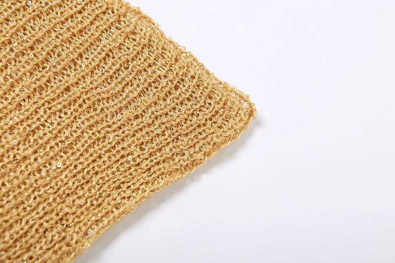 Women's Two Piece Pants Sequin knit two-piece womens sexy lace top strapless asymmetrical vest top and shorts hollow summer club set H25121