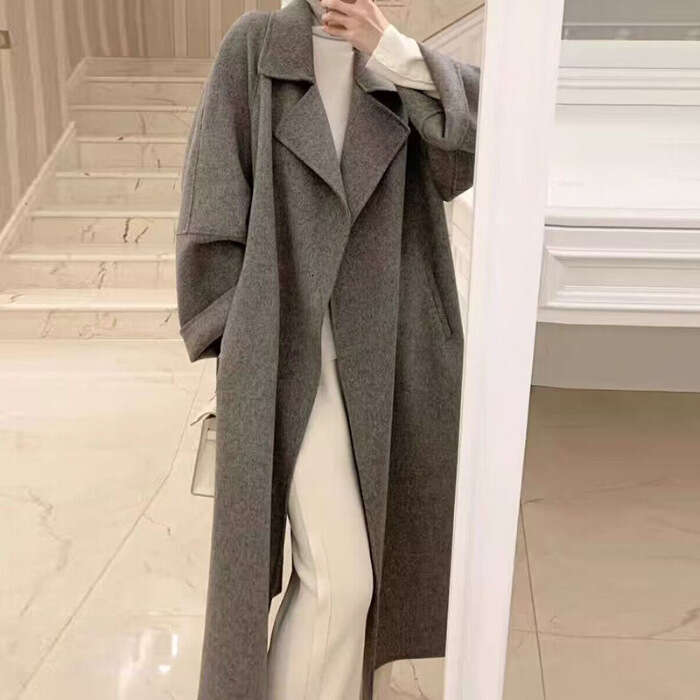 This Year's Popular For Women In Autumn And Winter Is A Knee Length Korean Style Short Woolen Coat