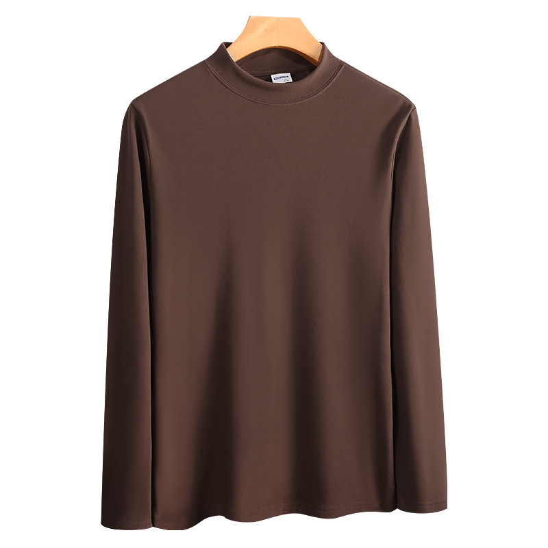 FC004 Double-sided brushed slim men's long-sleeved T-shirt with thick warm sweatshirt
