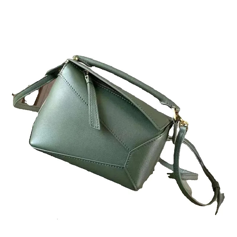 New Free Shipping High-quality Designer Bag, Genuine Leather Handbag, One Shoulder Women's Bag, Puzzle Handbag, Handbag, Horizontal Geometric Squ