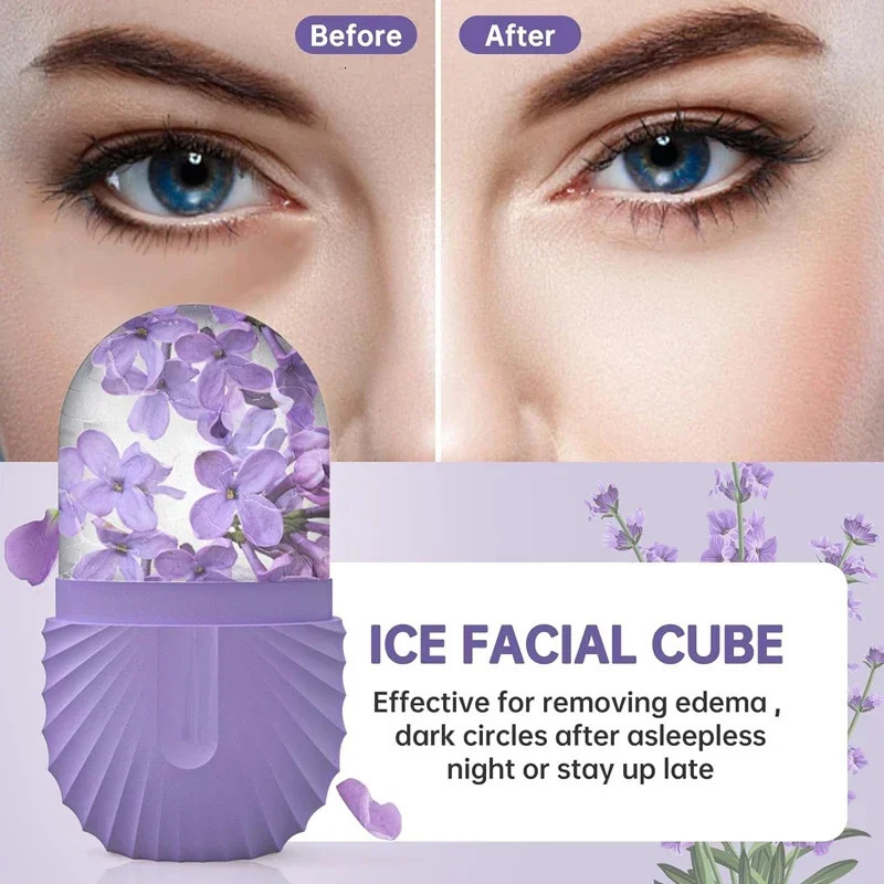 Ice Face Roller Ice Cube Beauty Massage Silicone Ice Mold For Eye Puffiness Ice Facial Roller Shrink Pores 250117