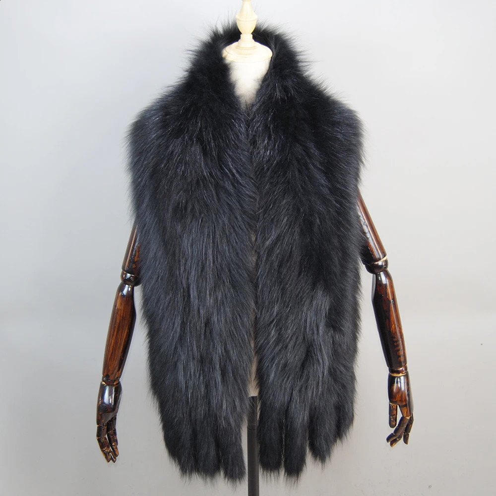 Fox Fur Scarf Big Fox Skin Scarf Natural Fox Fur Stole Genuine Fox Fur Shawl Pocket Fashion Evening Dress 250121