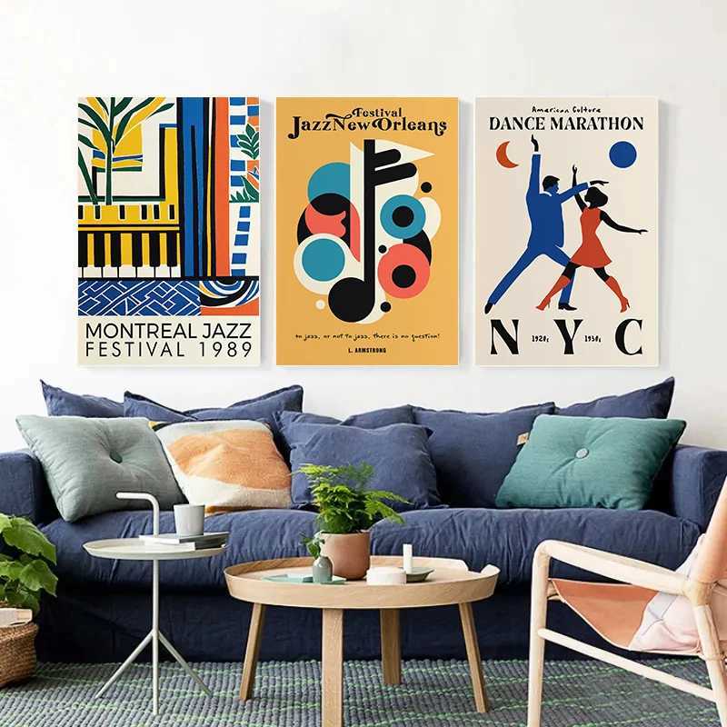 Retro Montreal Jazz Festival sic Collection Poster Canvas Painting Wall Art Images He Club Bar Decoration Gifts Y250122