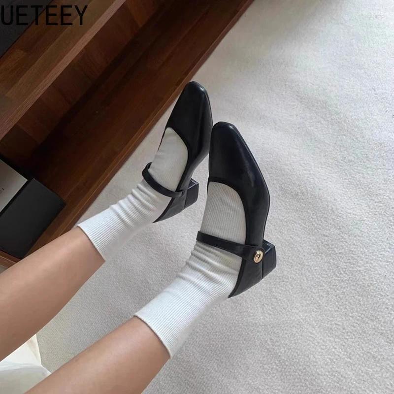 Dress Shoes Designer Vintage Spring Women Mary Jane Fashion Shallow Buckle Elegant Low Heel