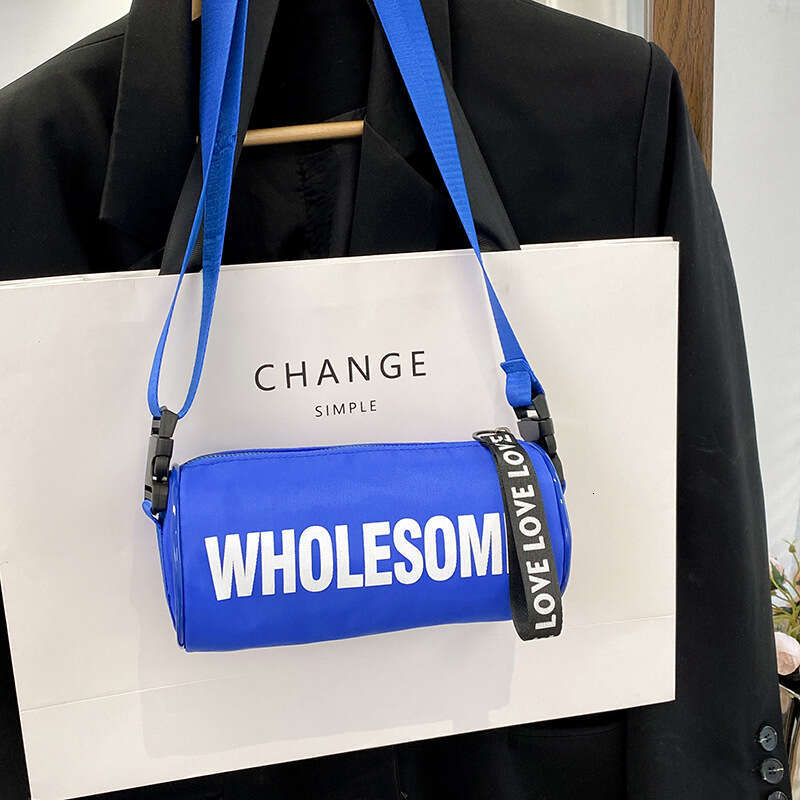 Trendy Cool Instagram Style Lightweight Shoulder For Boys Girls, Outdoor Travel Casual Bag, Letter Contrasting Color Reducing And Wear-Resistant Chest