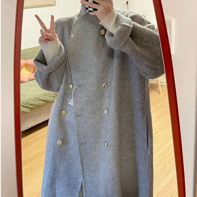 Winter Grey Women, Thick Woolen Coat For Autumn And Winter, New Collection