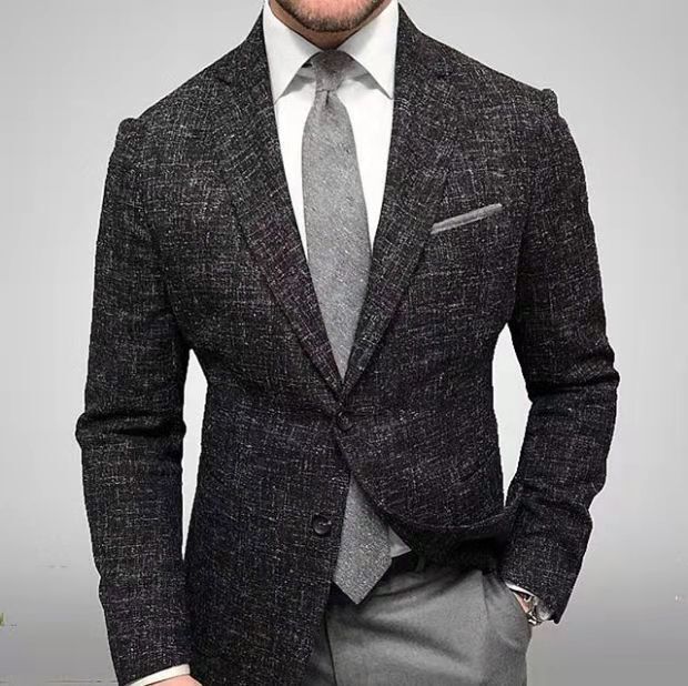 Suits For Men Designer 2025 Foreign Trade New Plaid Lapel Long Sleeved Jacket Hot Men's Casual Suit Ab0