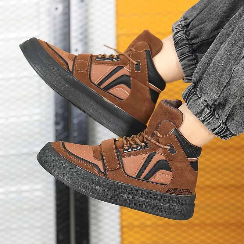 New Red High Top Flat Casual Sneakers Fashion Club Hip Hop Streetwear Men Designer Shoes Tenis Hombres