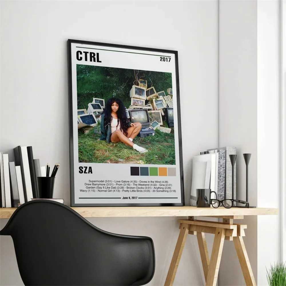 Rap sic Album Cover SZA Poster Aesthetic Rapper Hip Hop Rock SOS Crtl Canvas Print He Wall Art Ro Living Decor Picture Y250122