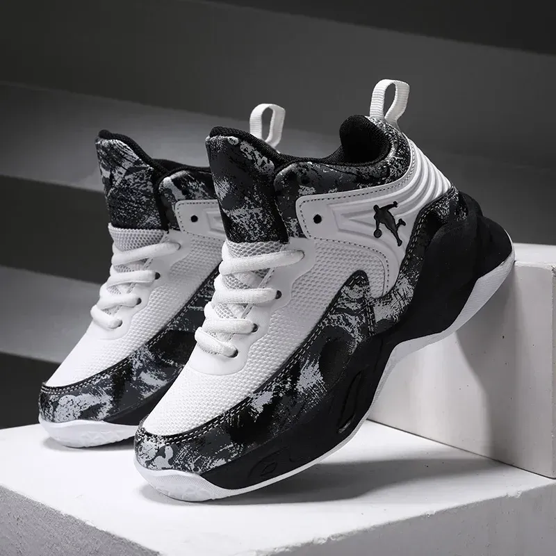 Boys Basketball sneaker for Kids Thick Sole Non-slip Children Sports Shoes Child Boy Basket Trainer Shoes Z 4.2-1