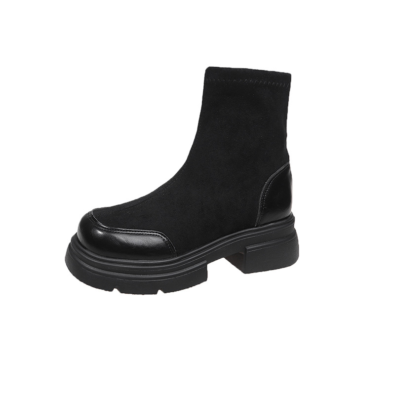 Women Boots Fashion Simple Design Versatile Solid Color High Heel Triple Black Brown fashion