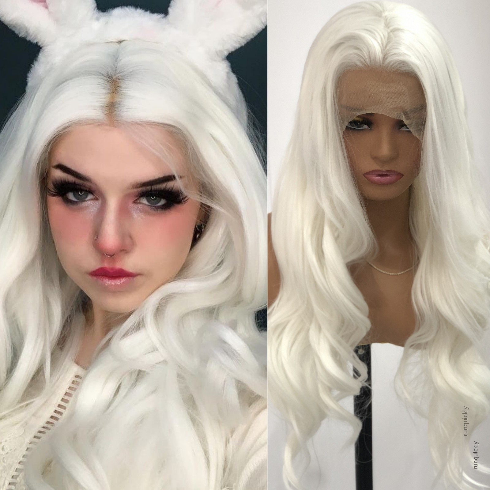 13x4 Lace Front wig Natural Look Like human hair Wigs glueless preplucked wigs natural organic fiber Wig Deep Wave wig Dark Root Silky wigs Blonde gol