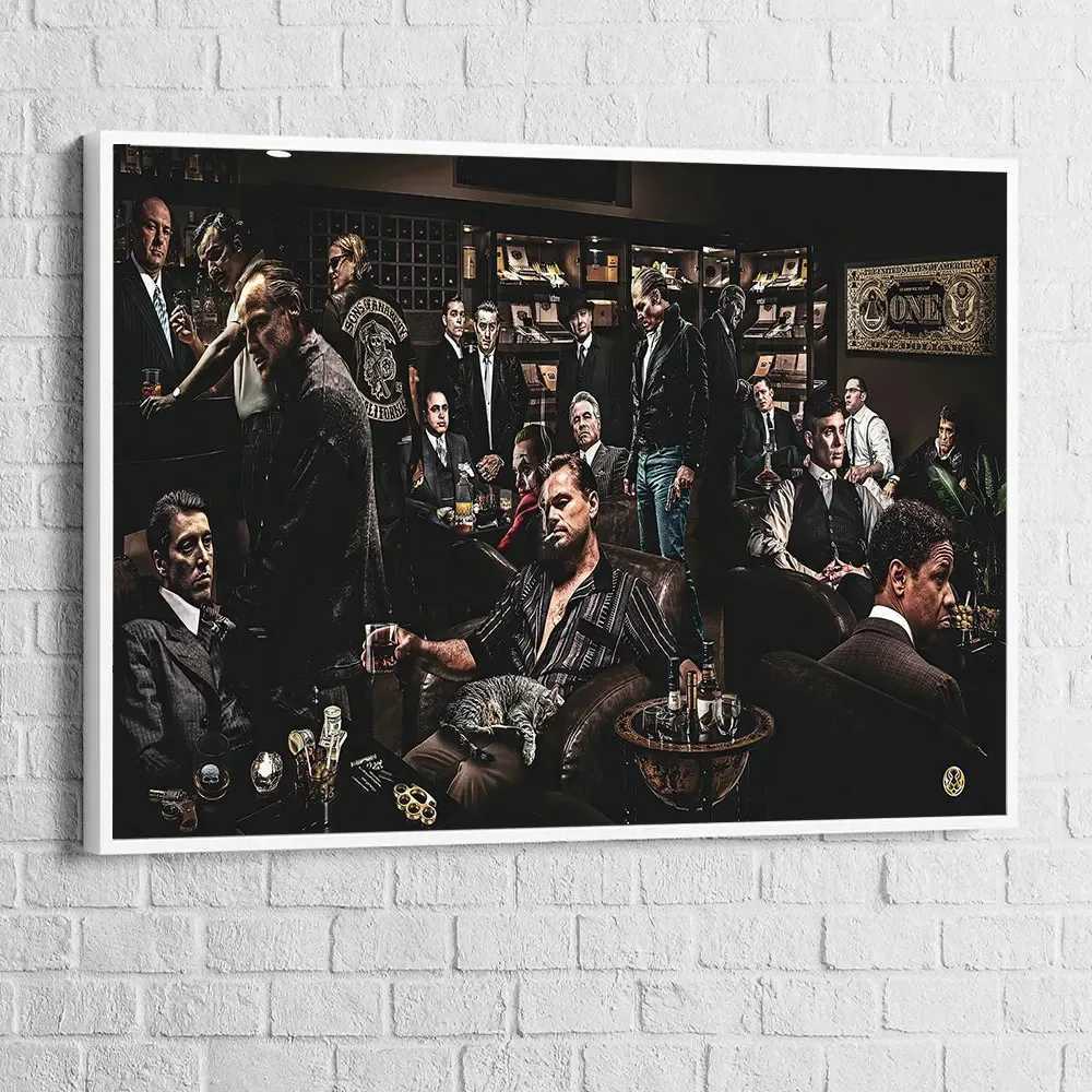 ic Movie Legends Gangsters Poster and Print Canvas Wall Painting Art Godfather Character Picture For Living Ro He Decor Y250122