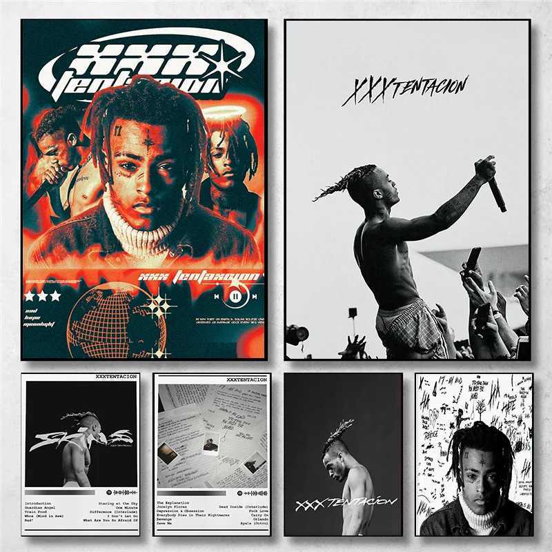 XXX-Tentacion Rock Rapper sic Albums Cover Skins/17 Art Posters Canvas Painting Wall Print Pictures for Living Ro He Decor Y250122