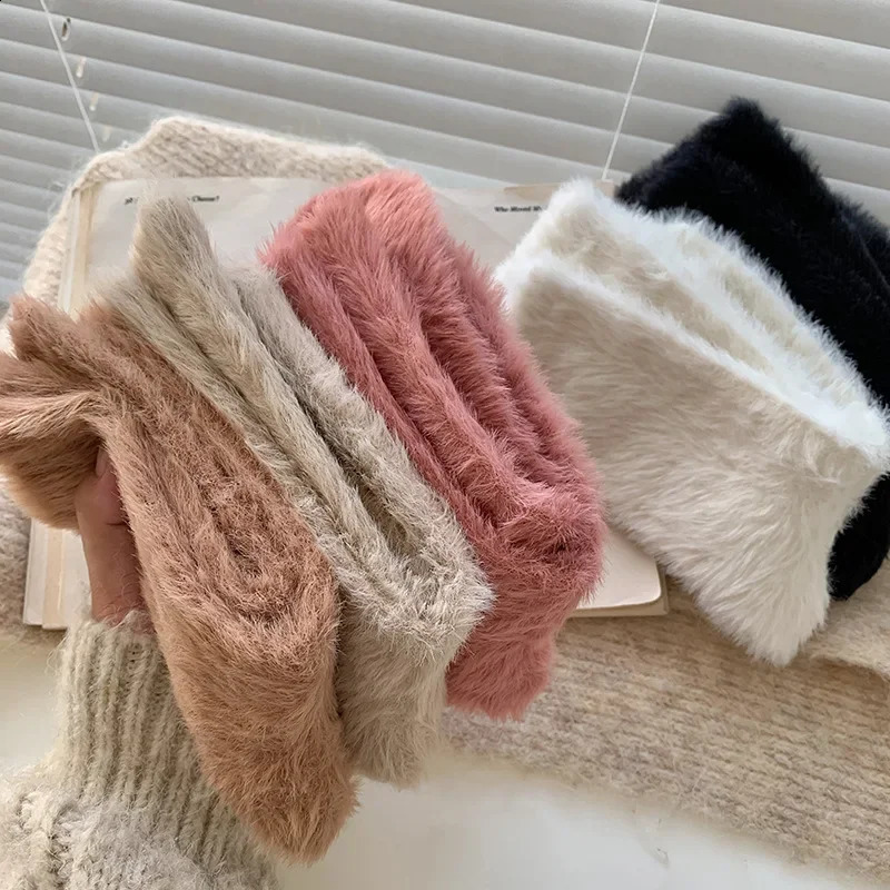 Winter Socks Women Velvet Cashmere Hosiery Solid Color Fuzzy Thicken Warm Floor Home Fluffy Floor Long Sock Sleep Soft Fluffy 250109