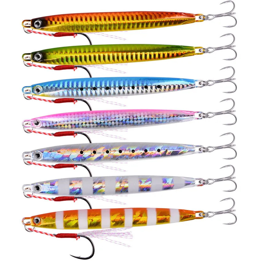 35pcs Super Long Metal Casting Jigs Fishing Lures 7G-60G Shore Cast Jigging Pesca Spoon Jig Sea Saltwater Fishing Lure Tackle 250121