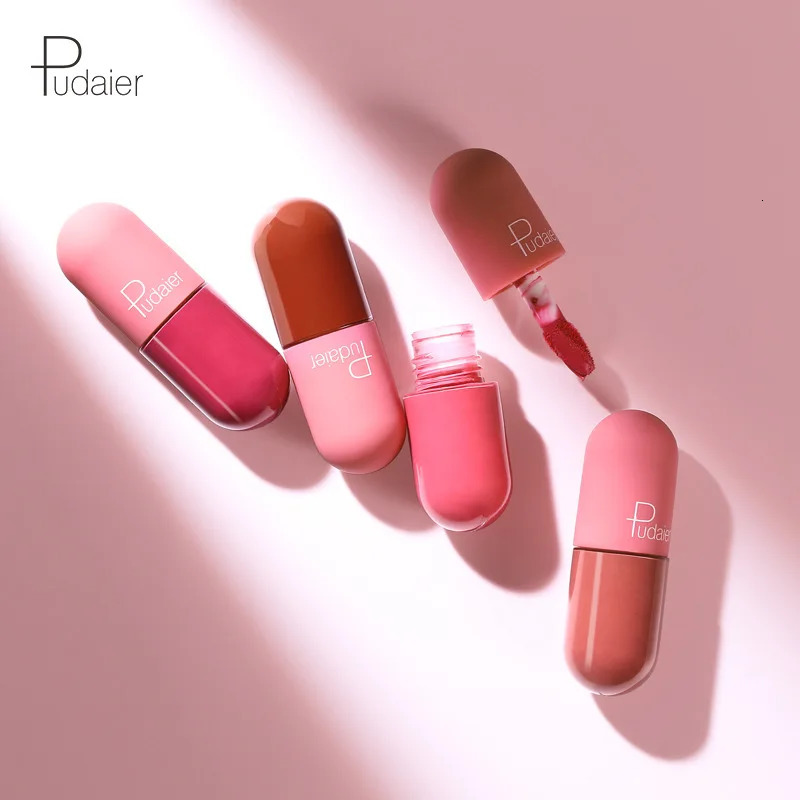 Pudaier 18 Color Lip Glaze Mini Capsule Plumping Lip Gloss Velvet Mist Color Non-stick Cup Smooth Liquid Lipstick. 250108