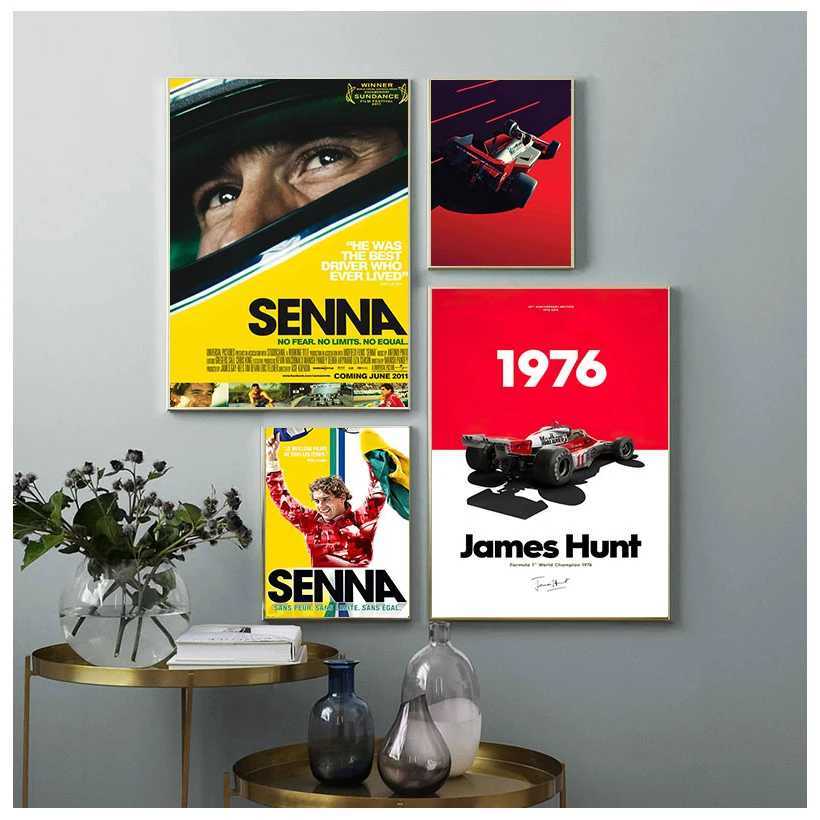 Ayrton Senna F1 Form Legend Star Champion Race Car Poster Wall Art Canvas Prints Vintage Painting For This Ro Decor Y250122