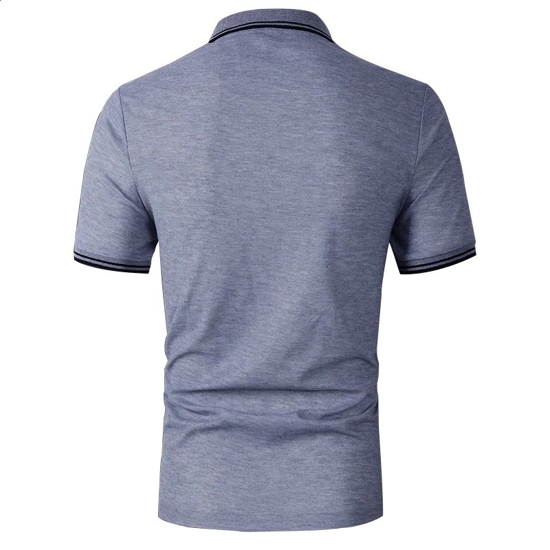 100 Polyester Men Quick Drying Short Sleeve Polo Shirt Summer Fashion Slim Fit Pure Color Print Tops 250113Z