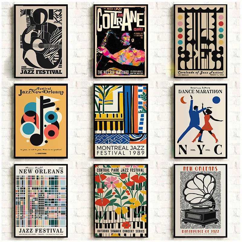Retro Montreal Jazz Festival sic Collection Poster Canvas Painting Wall Art Images He Club Bar Decoration Gifts Y250122
