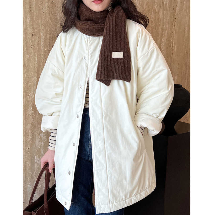 Minimalist Cotton Jacket Womens Winter New Oversized Cotton Workwear Cotton Jacket Women Jackets Coat Woman Fur 241209
