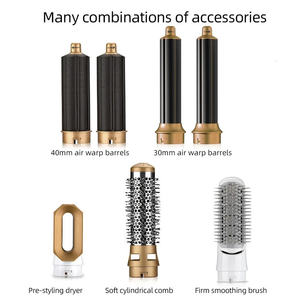 Air Brush Hair Styler Tools with 30mm 40mm Auto-Wrap Curlers 7 in 1 Hair Dryer 110000rpm High Speed Blow Dryer Negative Ion 250120