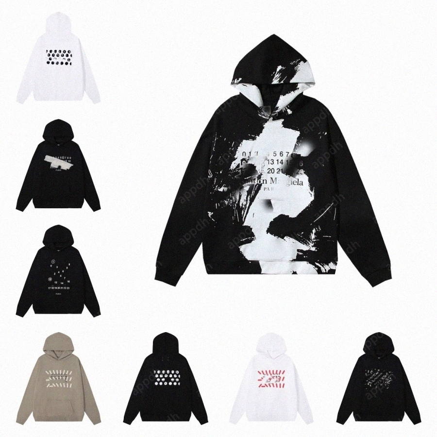 Designers Mason Margela Hoodie Mens Womens High Quality Arabic Number Hoodies Fashion Trend White Black Numbers Printed size S-XL81hg#