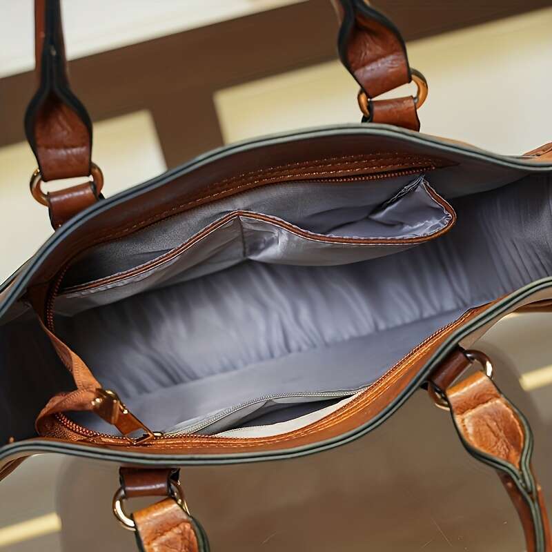 Solid color handbag, fashionable PU leather bag, Bohemian wide shoulder strap women's crossbody bag