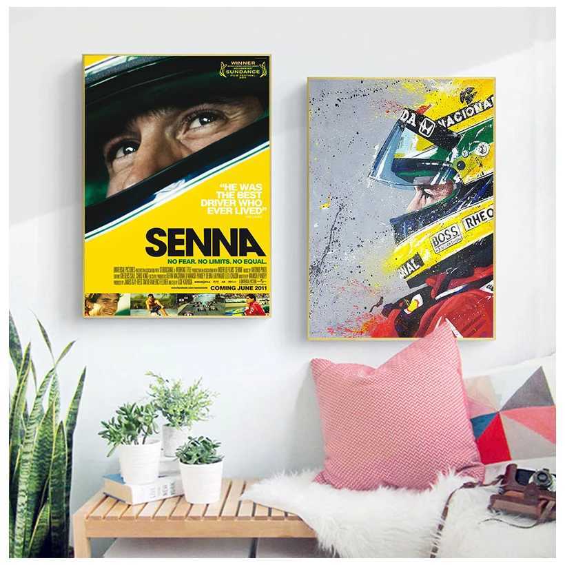 Ayrton Senna F1 Form Legend Star Champion Race Car Poster Wall Art Canvas Prints Vintage Painting For This Ro Decor Y250122