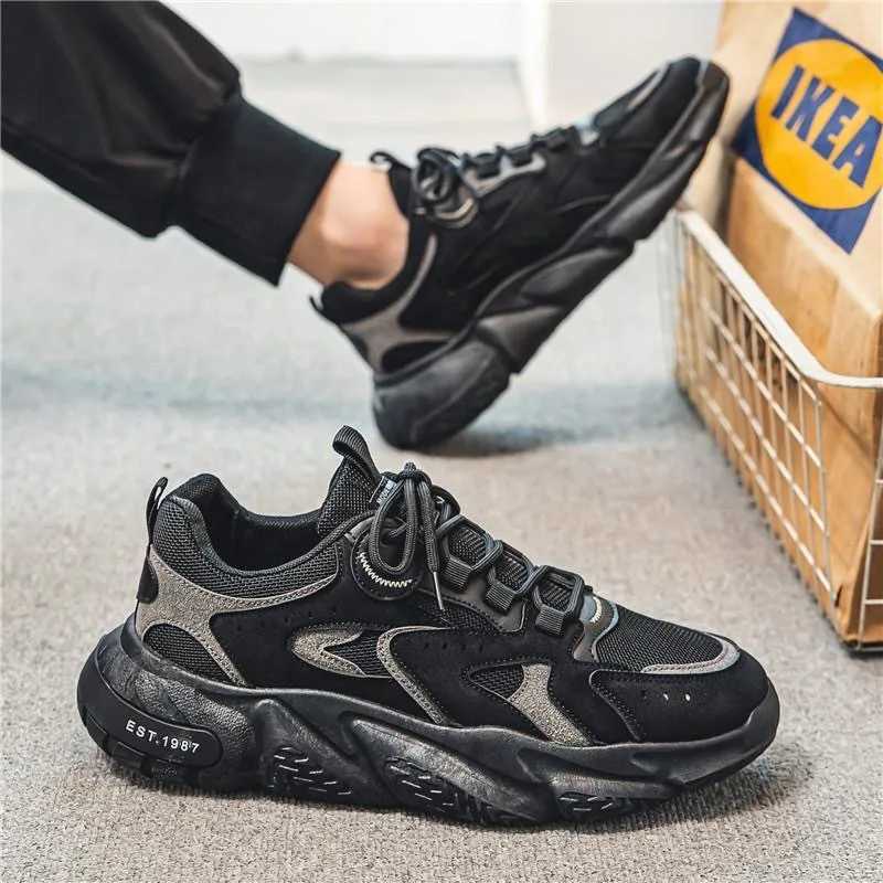 Spring Mens New Breathable Mesh Shoes Mens Fashion Casual Sports Shoes Running Dad Fashion ShoesXJ250324
