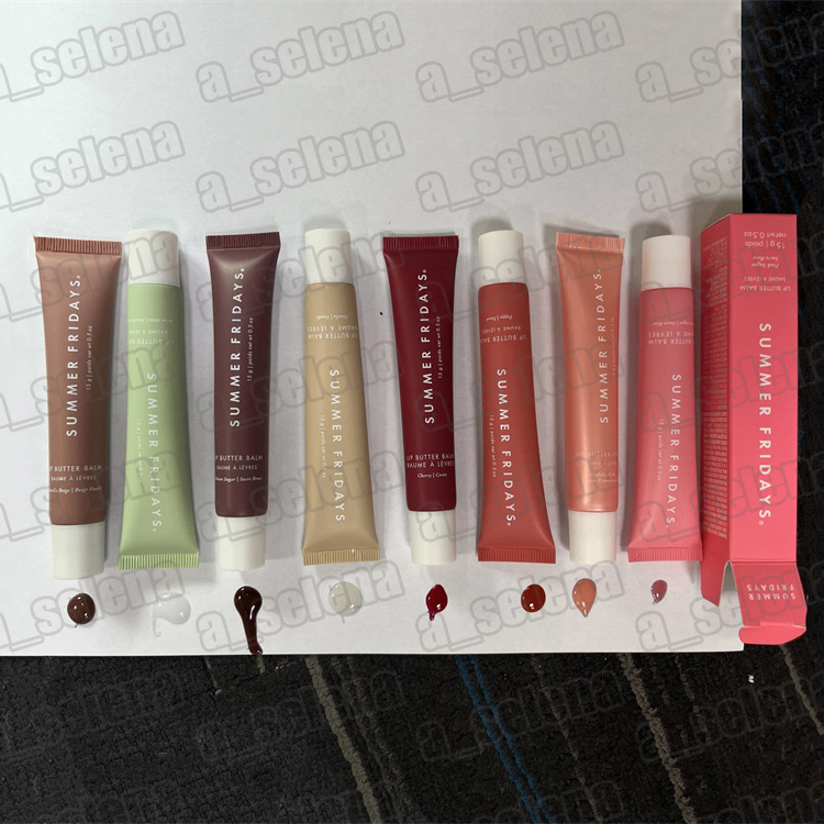 New Summer Fridays Lip Butter Balm Liquid Lipstick moisturizes Smooth Soft Makeup Lips Glaze LipGloss pink sugar vanilla beige 0.5oz 15g LipCare Cosme