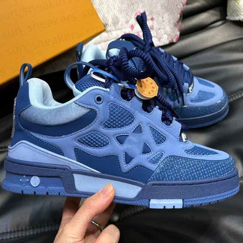 Trainer Sneaker Men Casual shoes Designer womens Platform Sneakers Virgils Low shoe white Luxury embossed green denim royal red Black Luxury mens trainers x26