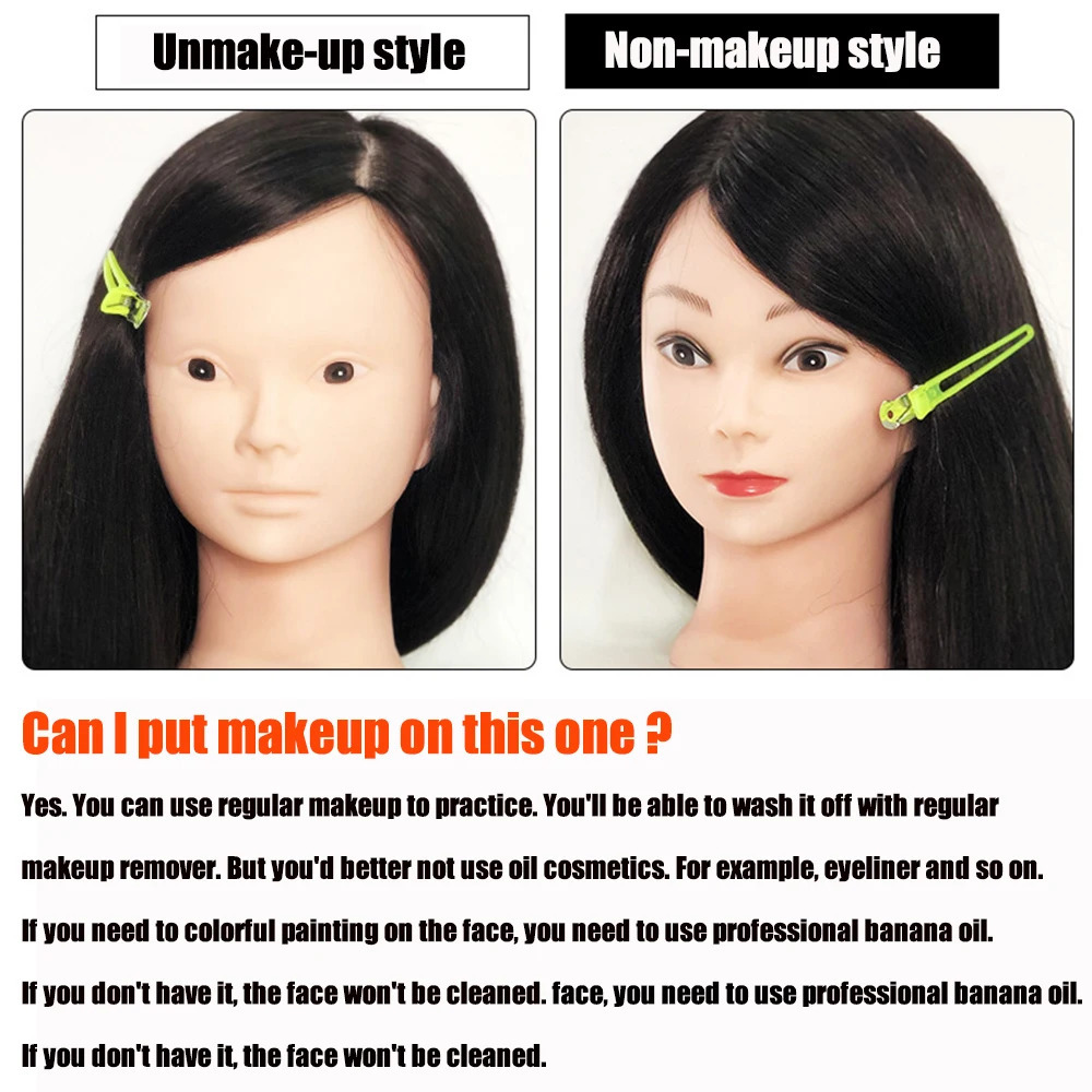 Mannequin Heads Hair Styling Manikin Cosmetology Doll Head With Stand Tripod Practice Braiding Hair Hairdressing Training Model 250114