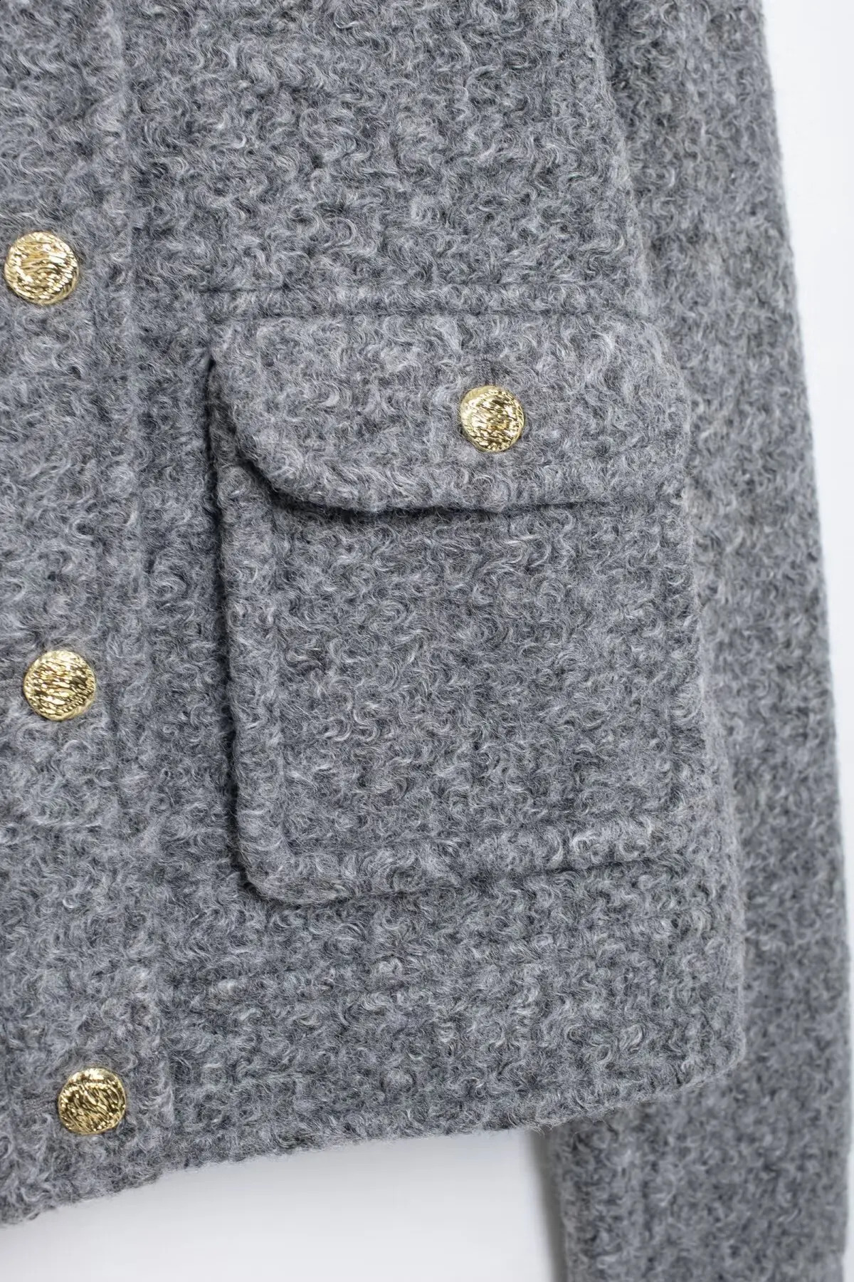 KAOPU ZA Womens Fashion tweed Short Jacket coat Women vintage O-neck single-breasted fall Winter pocket outerwear jackets top 250109