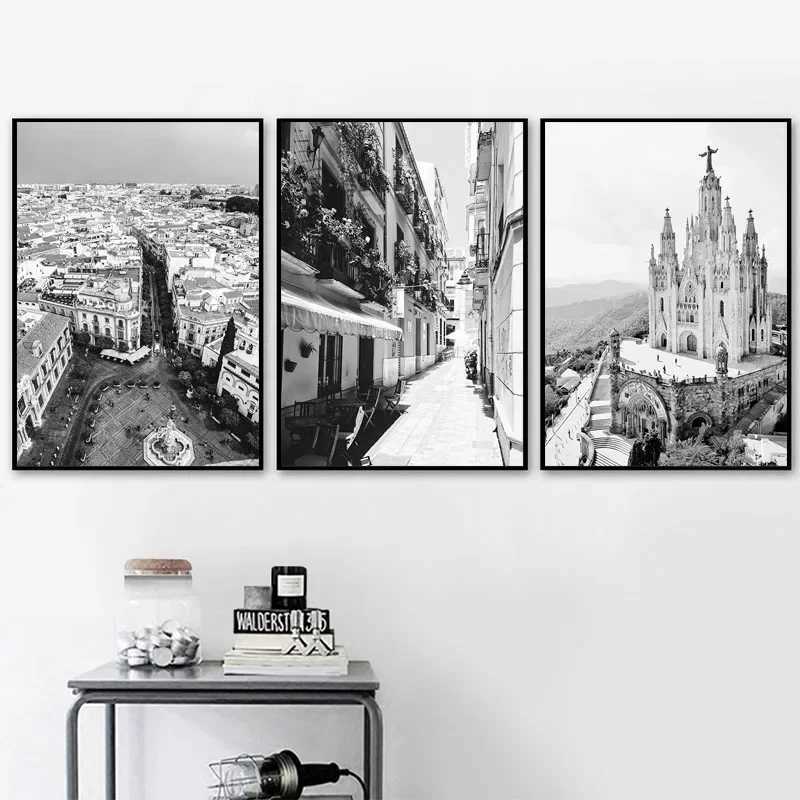 Madrid Spain Wall Art Poster Street Scenery Canvas Paintings on The Wall Posters and Prints for Living Ro He Decor Pictures Y250122