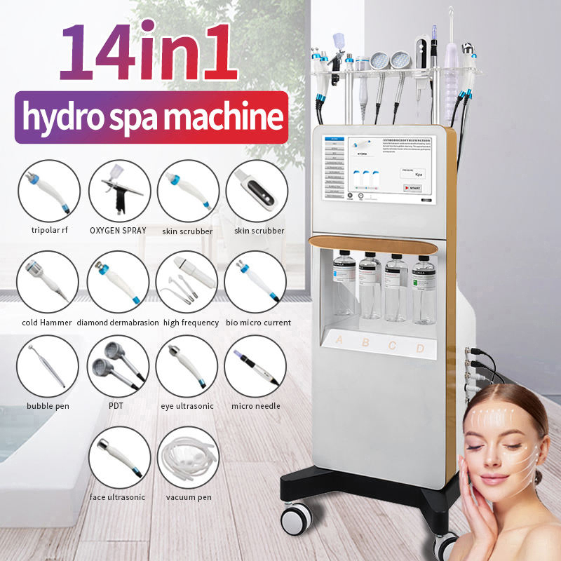 Professional 14 IN 1 Beauty Aqua Beauty Beautydermabrasion Machine Skin Rejuvenation Beauty Cleaning Face Lift Oxygen Therapy Beauty Machine