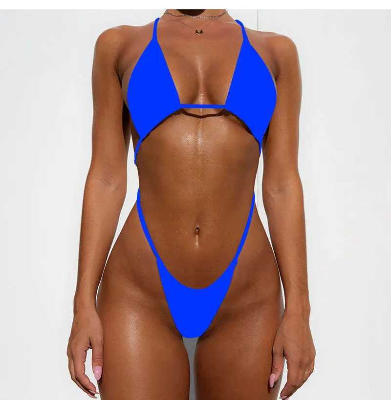 Women's Swimwear 2023 New Sexy Swimsuit Women One Piece Bikinis Halter Thong Monokini Swimwear Mini Bathing Suit H25121