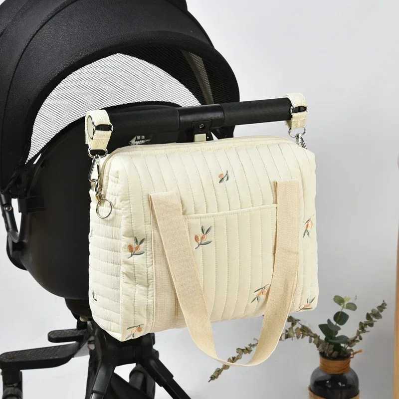 Cute Bear Baby Stroller Nappy Bag Korea Embroidery Flower Mommy Bag Soft Maternity Portable Shoulder Pack Baby Diaper OrganizerC250326