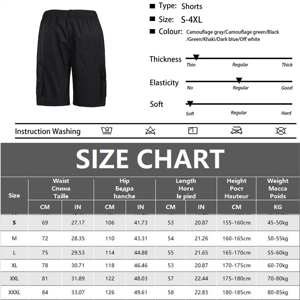 Mens Camouflage Cargo Shorts Casual Loose Work Tooling Shorts Summer Males Outdoor Knee Length Short Pants 250117