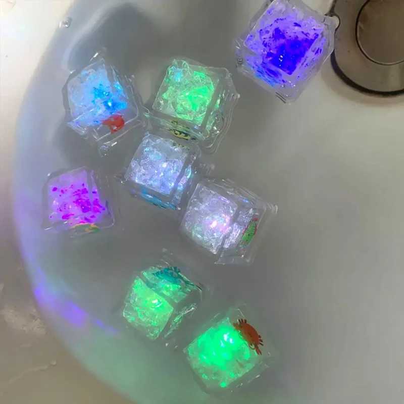 8PCS Cartoon Marine Animal Luminous Ice Cube Bath Toy LED Colorful Luminous Toy Touch Sensitive Luminous Toy T250122