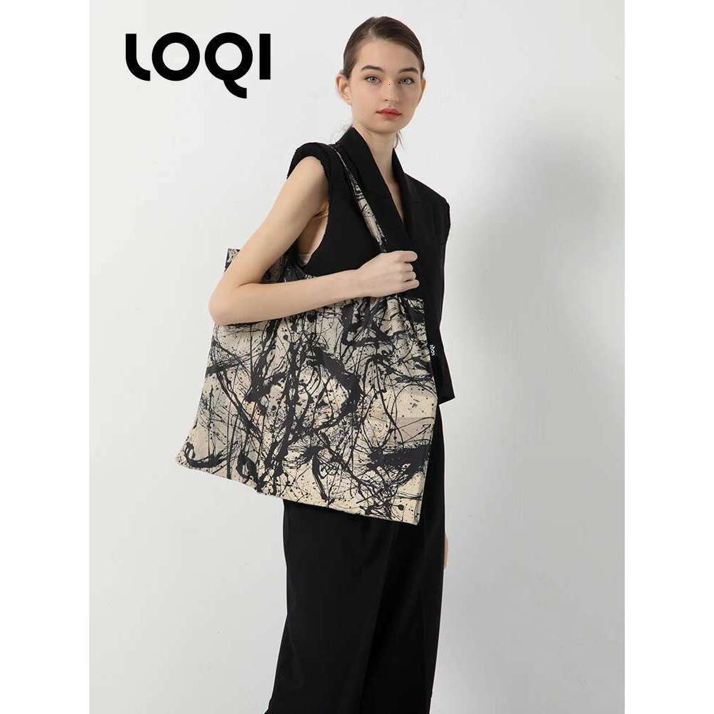 Women Handbags Famous Painting Reusable Designer Stylish Shoulder Lightweight Folding Shopping Bag