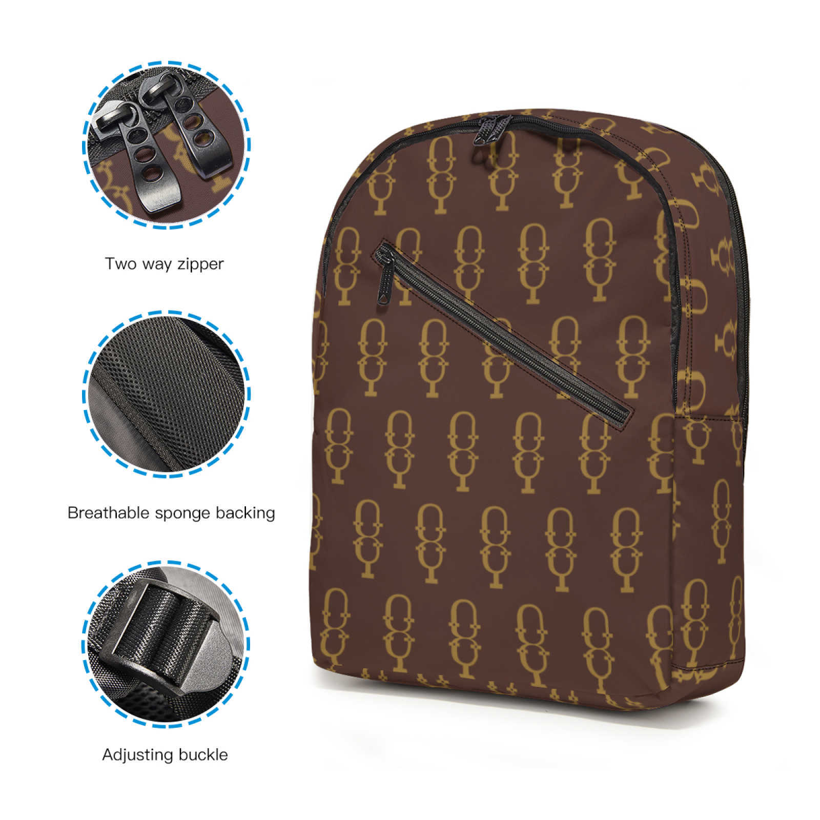 NXY Luxury Backpack Bag Women Half Full Print Schoolbag For Men Casual Daypack Brown Vintage Backpack School Bags Large bookbag Hip