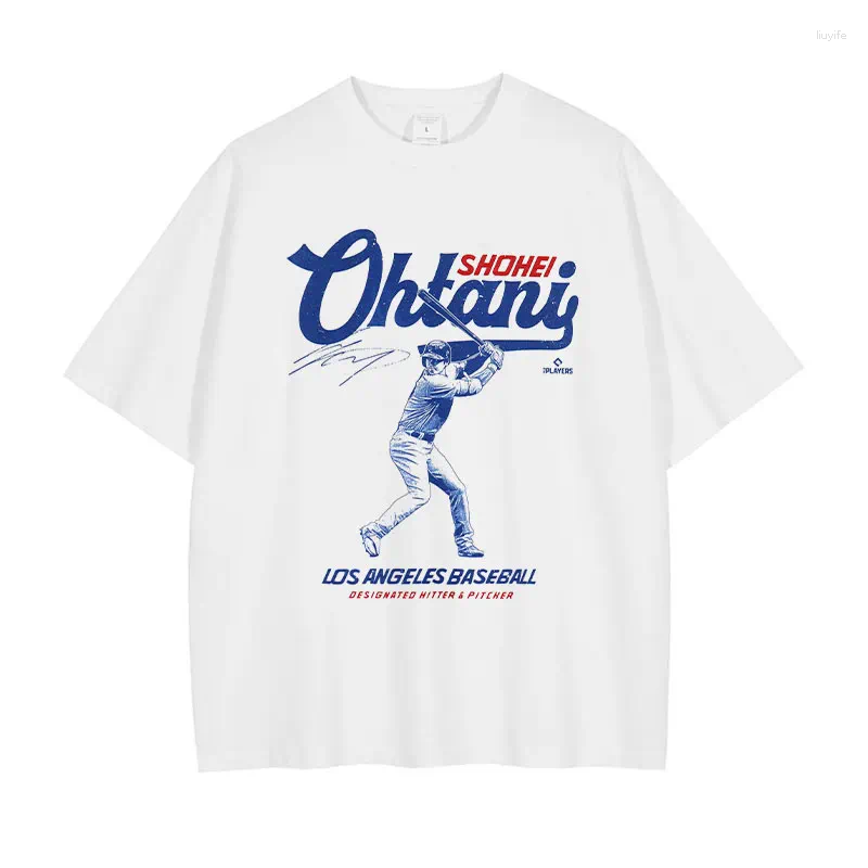 Men's T Shirts Ohtani Shohei T-shirt Vintage Washed Streetwear Baseball Print Oversized Harajuku Hip Hop Tops Tees Men Cotton
