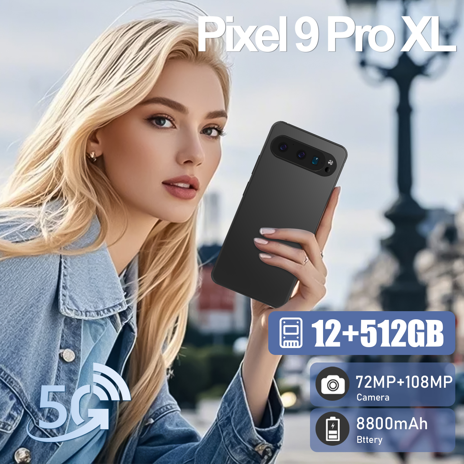 New Google smartphone Pixel 9 Pro XL 6.8 inches incell large screen 12+512G HD free shipping