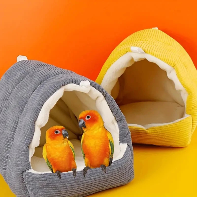 Parrot Nest Warm Bird Nest Winter House Shed Hut Hanging Hammock Cage Accessories Plush Hideaway Hamster Small Pet Parrot Nest 250207