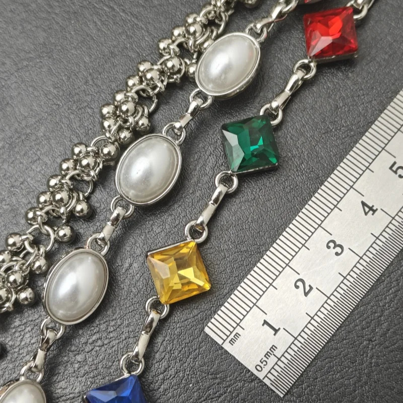 Delicate Color Rhinestone Three Layers Pearl Pants Chain Fashion Icon Ones Waist Accessories Minimalism Hip Hop Jewelry 250122