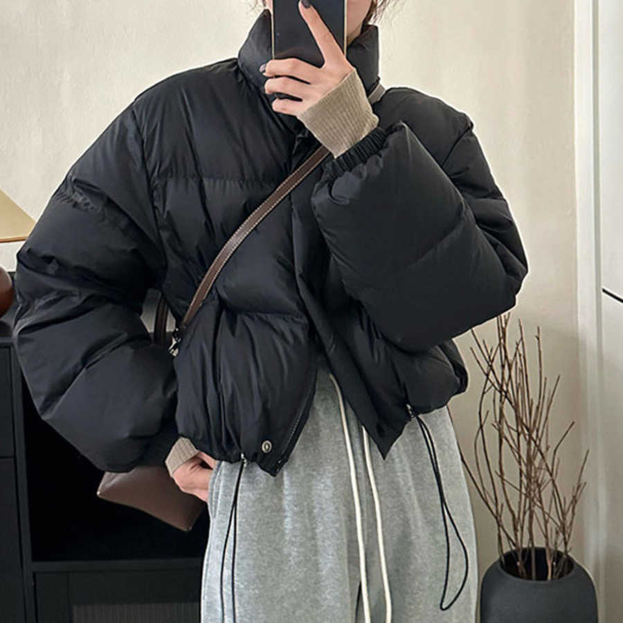 Korean Version Winter Bakery Womens Standing Collar Short Autumn and Winter Cotton Jacket Milk Yellow Cotton Jacket Women Jackets Coat Woman Fur 24120