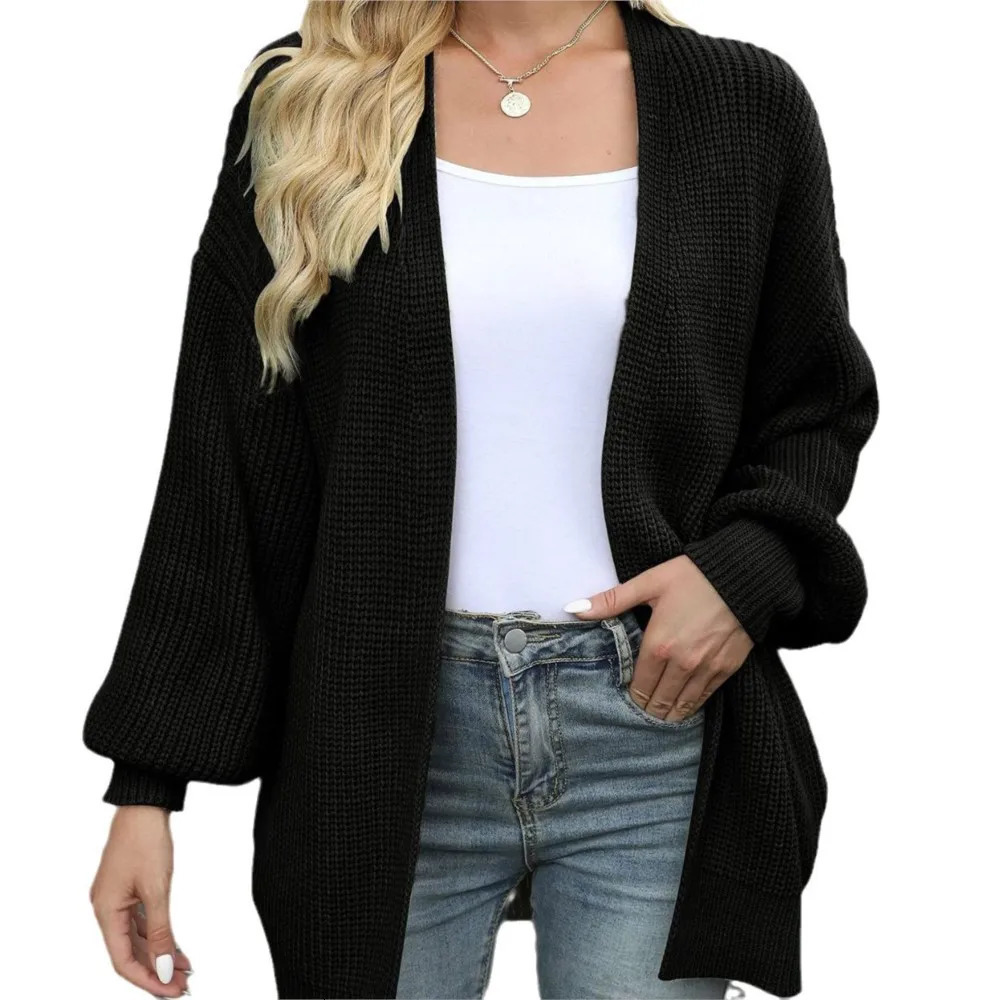 Women Cardigan Jacket Lady Cozy Sweater Stylish Autumn Winter Knitwear Midlength y250109Z