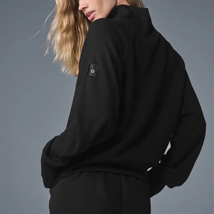 New Fashion Clothing High neck long sleeved pullover high waisted cuffed leg sweatpants sportswear set